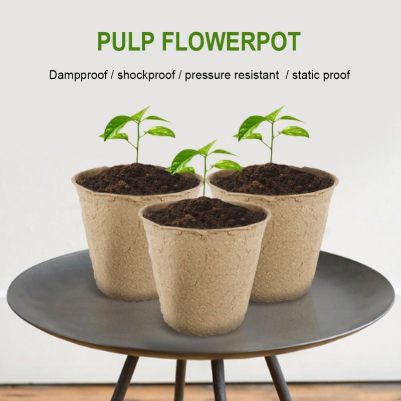 10/50/100pcs Paper Nursery Pots Planter Set Round Biodegradable Seedlings FlowerPot Garden Balcony Cultivation Tray Nursery Cup
