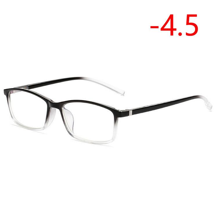TR90 Square Myopia Glasses -1 0 To -6 0 Prescription Eyewear Unisex Blue Red Transparent Black Frame Lightweight Durable