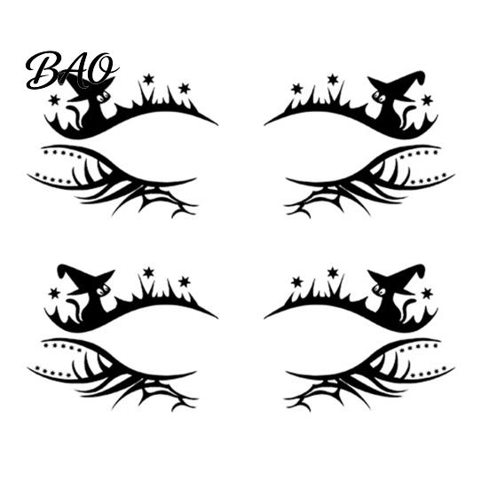 Ghostly Eye Decorations 2 Pairs Halloween Tattoo Stickers, Waterproof Temporary Face Decals with Creative Festival Party Supplies Pumpkin Bat