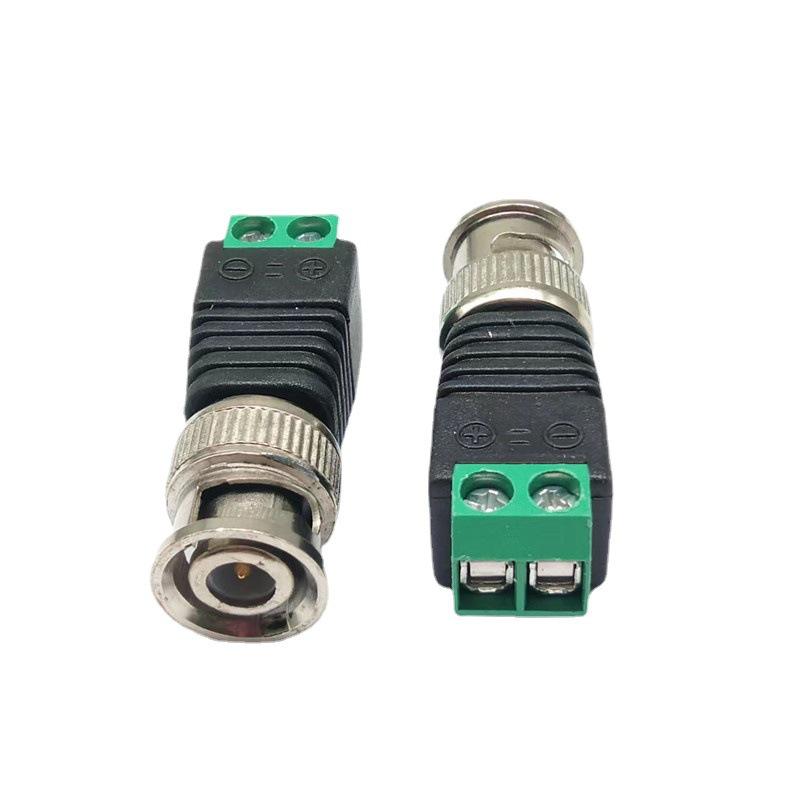 BNC Male Green Terminal Solderless Power Adapter for Camera Wiring