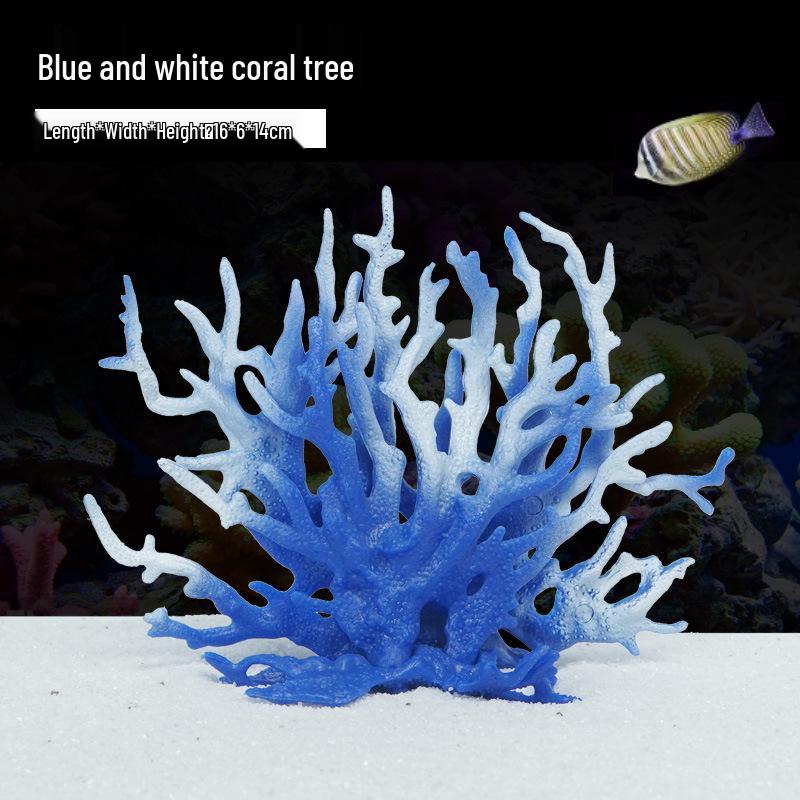 Aquarium Resin Coral Ornament Set: Simulated Coral Tree & Fish-Shrimp Hiding Decoration for Saltwater Tanks