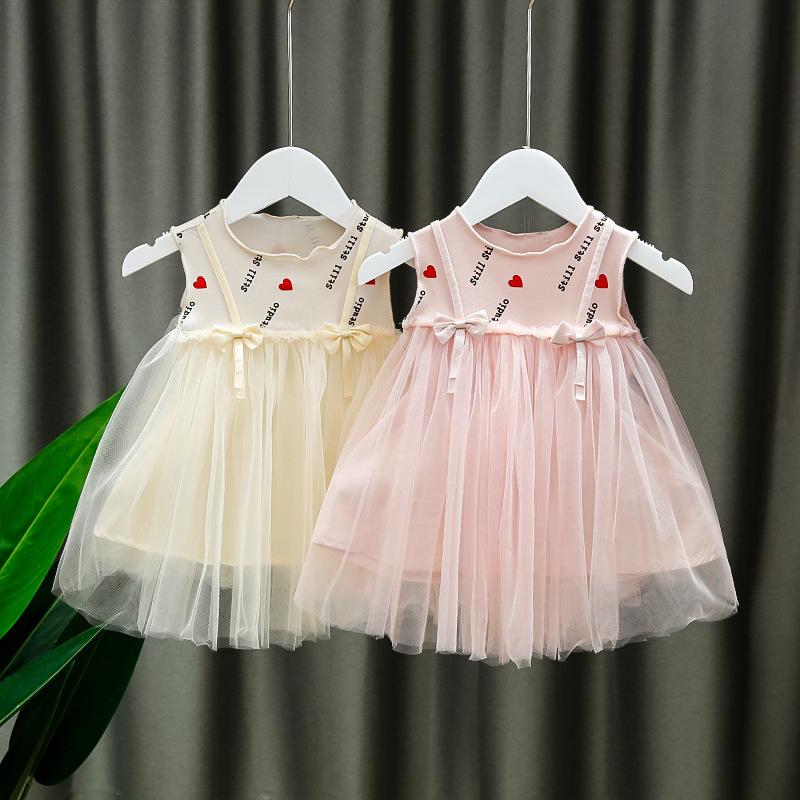 Cute Baby Girl Summer Dress 1-3 Years Old Tulle Princess Dress for Toddler Girls Sweet Infant Party Gown Clothes