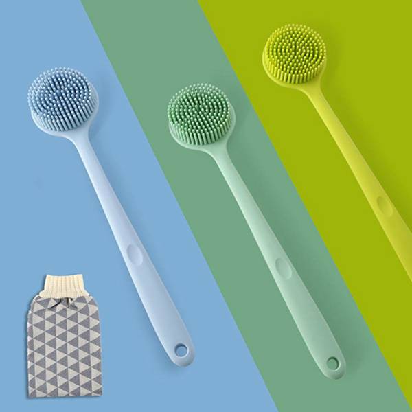 Buy Bath Body Brush Silicone Long Handle Bath Shower Brush Doublesided