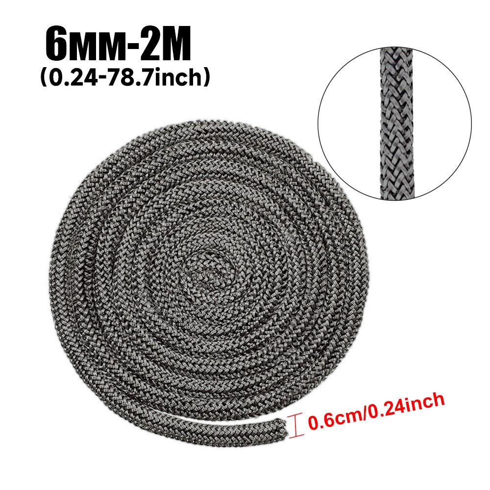 2M Fireplace Sealing Rope 6/8/10/12mm Gasket Cord Stove Door Fireplace Cord High Temperature Woodburner Sealing Rope Replacement