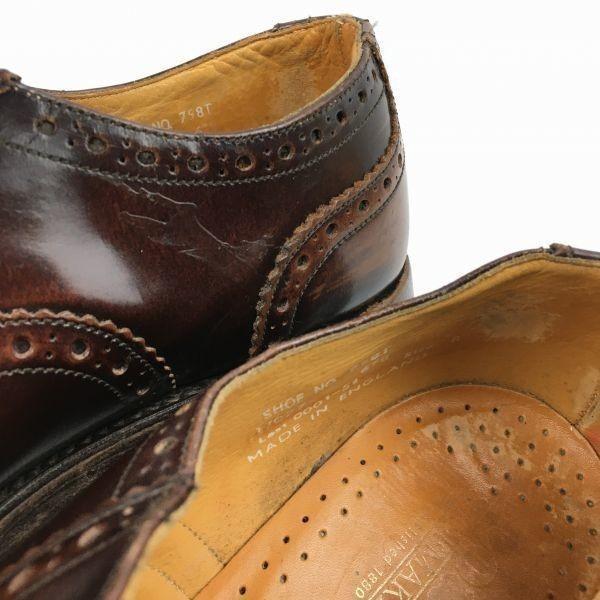 Loake Hergestellt in England Vintage Semi-Brogue Kappe Zehenbraun Größe 8/26,5cm Herren(GEBRAUCHT)