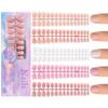 150pcs 3-IN-1 Press On Nails Nude Color Wearable Fake Nail Tips Full Cover Artificial Fingernails Almond Ballet Nail Extensions