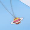 Hip Hop Style Collarbone Chain Planet Pendant Necklace Fashionable and Trendy Neckchain Jewelry Neck Chain Accessories