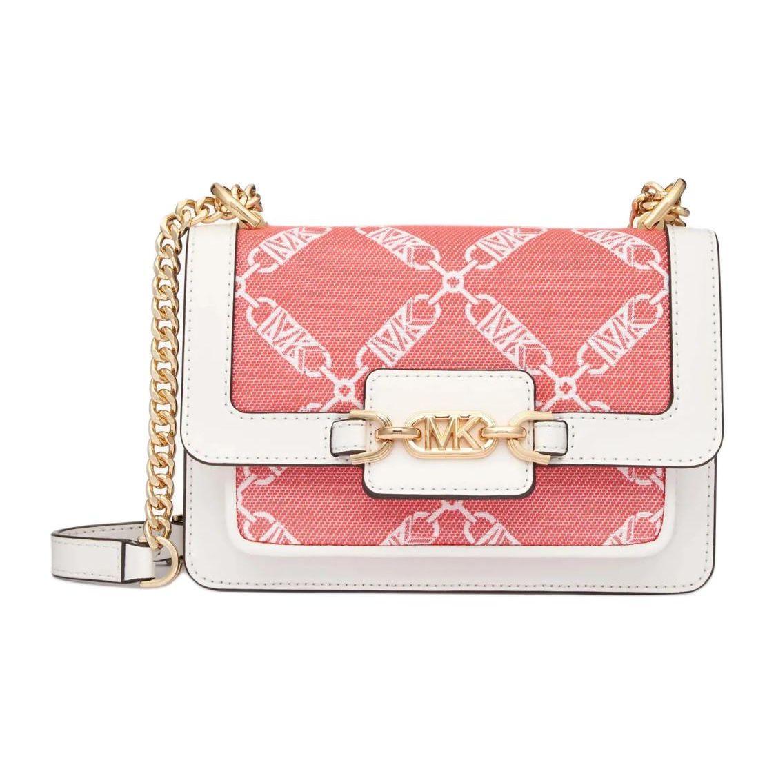 

Michael Kors Heather Monogram Chain Faux Leather Woven Mini Shoulder Bag Women bags Coral-Red 32S4G7HC0J-886 Basic Set (Bag+Dust Bag)