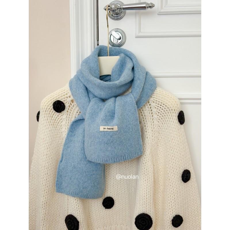 Soft Wool Blend Knit Scarf Women Men Winter Warm Cozy Plain Long Wrap Accessory