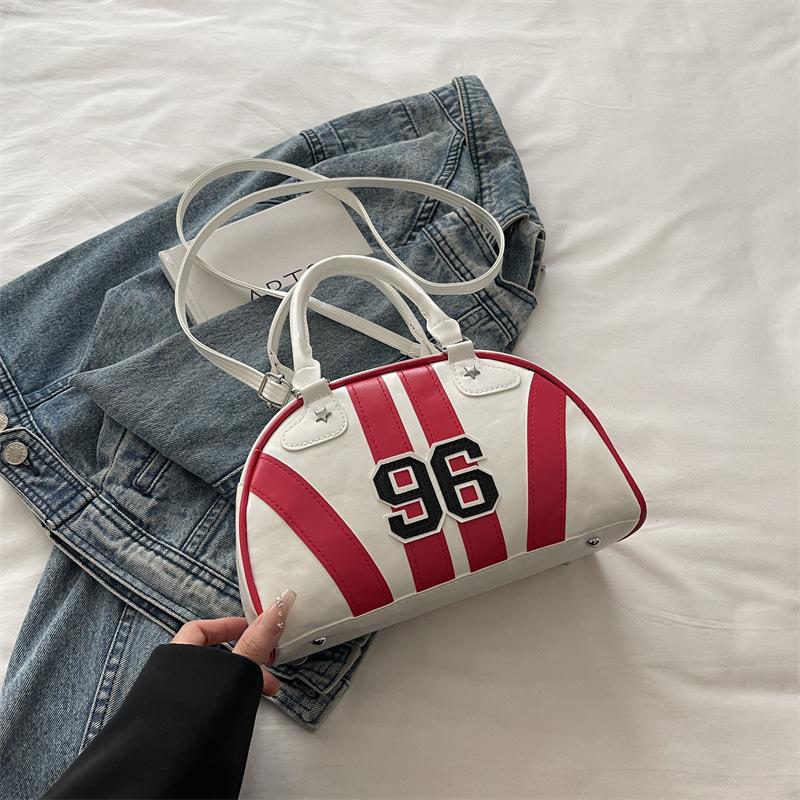 American Sports Hot Girl Style Women's Bag Internet Celebrity Trend Bowling Handbag Fashion Casual Shoulder Messenger Bag
