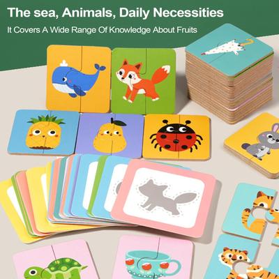 Matching Cards Puzzle Sets Educational Activities Sorting Toy for Classroom Kindergarten Daycare Travel Preschool Kids Ages 3