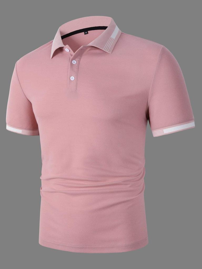 Stylish Men's Short Sleeve Polo Shirt, Casual Fashion Top for Daily Use