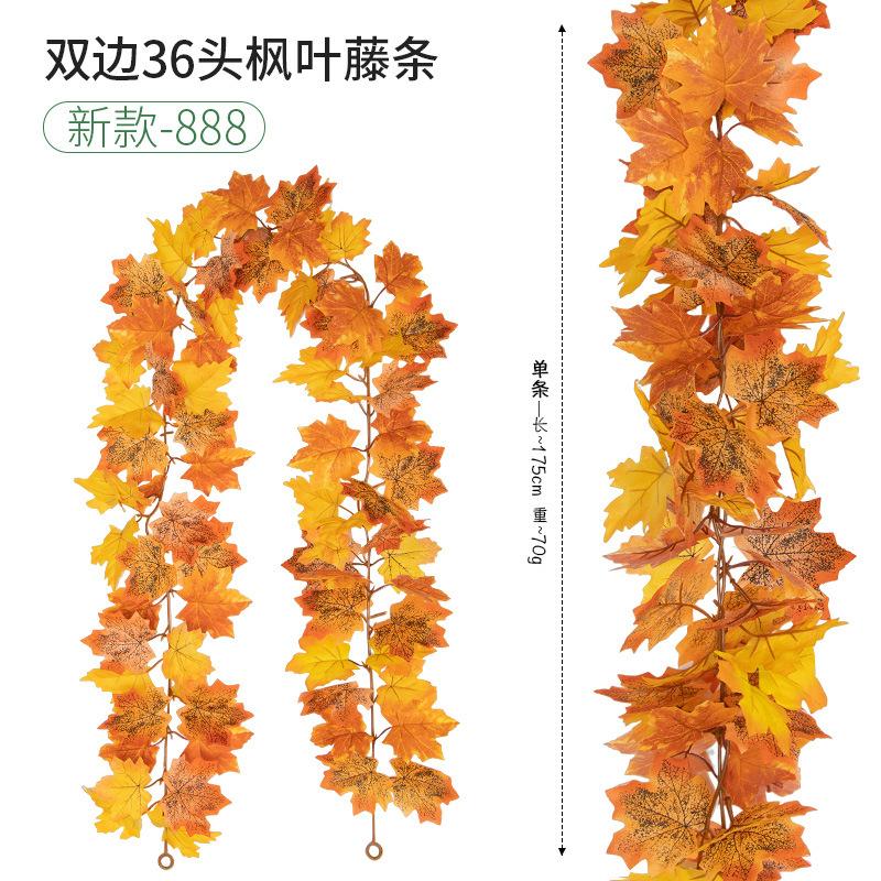 Fleur Artificielle Simulation Feuille d'Érable Vigne Européenne et Américaine Saison de la Récolte Enroulement Vigne de Simulation Décoration Extérieure Feuille d'Érable de Simulation