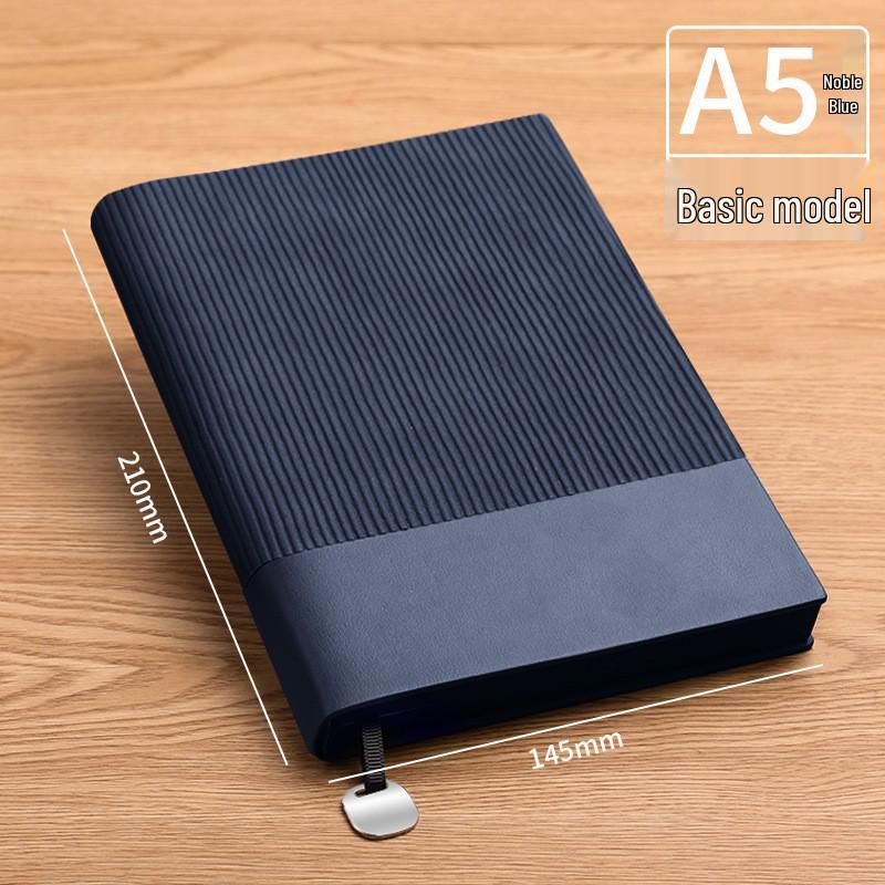 Custom Logo A5 Patchwork Notebook Set - High-End Business Notepad for Meeting Minutes синий