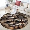 Lynx and Raccoon  Round Area Rug,Carpet Rug for Living Room Bedroom Sofa Playroom Decor,Non-slip Floor Mat