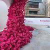 Red Rose Waterfall Flower Wall - Artificial Floral Arrangement for Weddings and Events