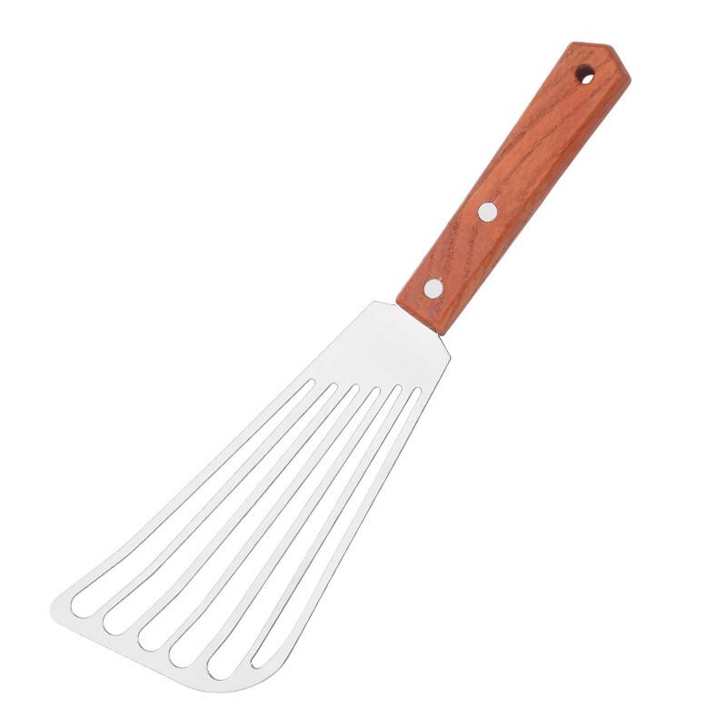 Oeny Stainless Steel Frying Spatula with Wooden Handle