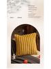 Autumn & Winter Plush Stripe Lumbar Pillow - Christmas Orange & Halloween Rabbit Fur Texture Throw Cushion