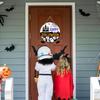 Happy Halloween Wooden Signs Plaque for Front Door Halloween Ghost Door Decor