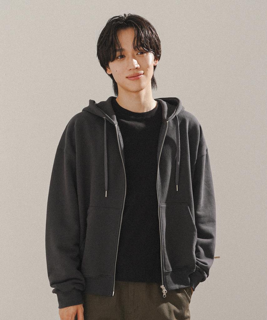 Jemut [2Pack] Day Cut Crop Oversized Zip-Up Hoodie Kjhd2650 (B Type)