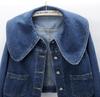 Plus Size Women Autumn Denim Jacket Long Sleeve Casual Short Denim Coat Famale Cropped Jeans Jackets Outerwear