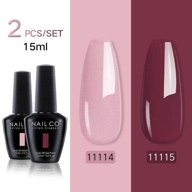 NAILCO 2 цвета, 15 мл, набор гель-лаков для ногтей Vernis, полуперманентный УФ-светодиодный гель для дизайна ногтей, принадлежности для профессионалов, отмачиваемый верхний слой