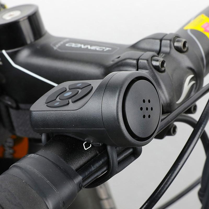 Bicycle Electric Horn Black Abs Usb Rechargeable Bicycle Cycling Bell Speaker
