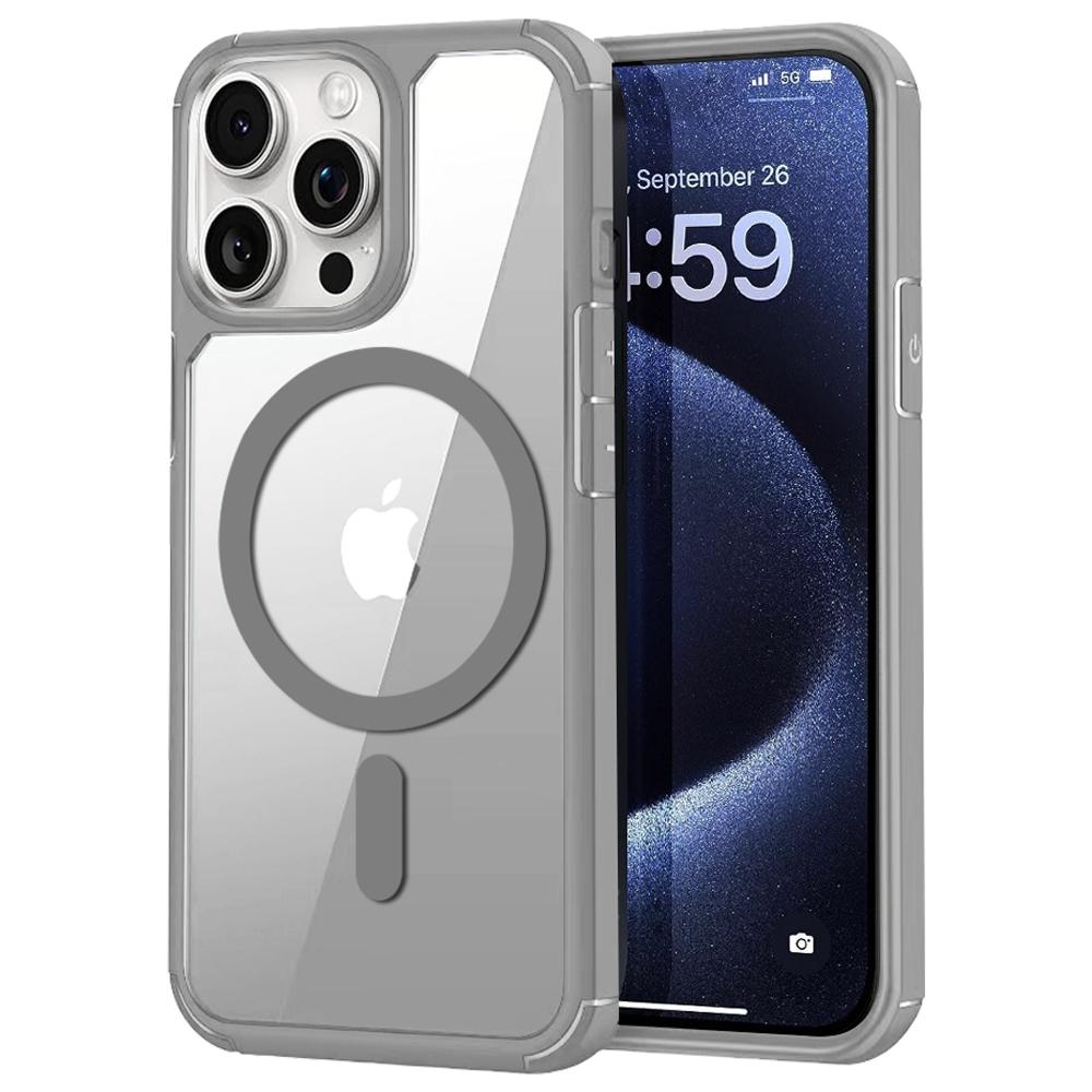 For iPhone 13 Pro Max Magnetic Case TPU+Acrylic Phone Back Cover Compatible with MagSafe