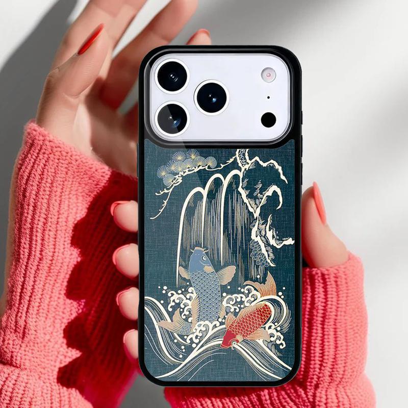 Koi Carp Fish Phone Case for iPhone 17 16 15 14 13 Pro Max Back Cover for 12 11 Pro Coque