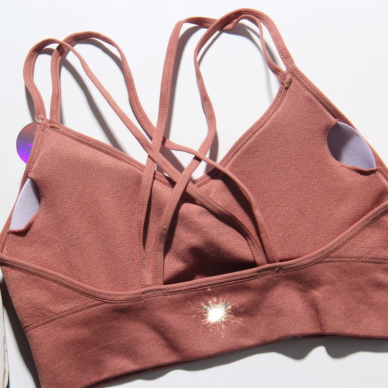 Fashion Thin Strap Beauty Back Exercise Underwear Women's Rib Sexy Pilates Running Breathable Fitness Vest Yoga Bra