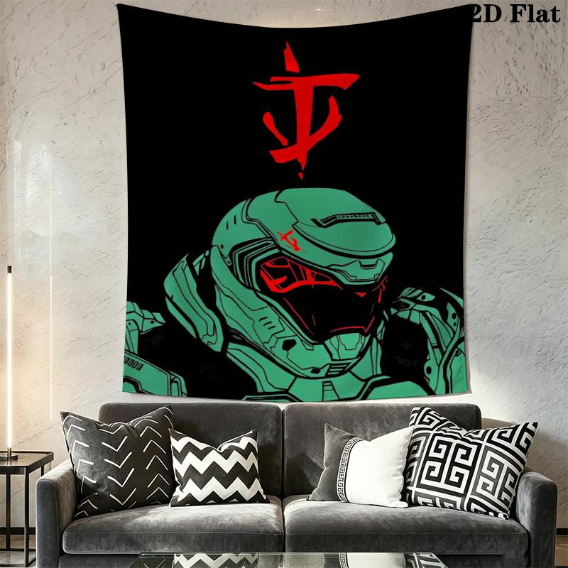 Doom Wall Tapestry Aesthetic Wall Hanging Printed Fabric Blanket Decorative Tapestries for Bedroom Living Room Home Decor