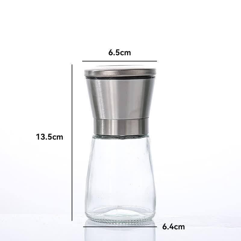 Glass & Stainless Steel Pepper Grinder Set