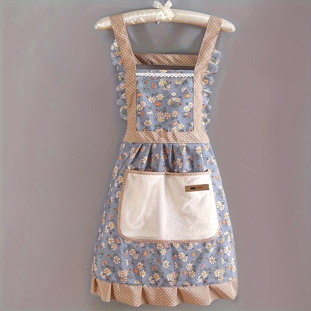 Floral Design Canvas Apron - 1pc, 2pcs with Adjustable Straps, Breathable Fabric, Perfect for Chefs And Waiters