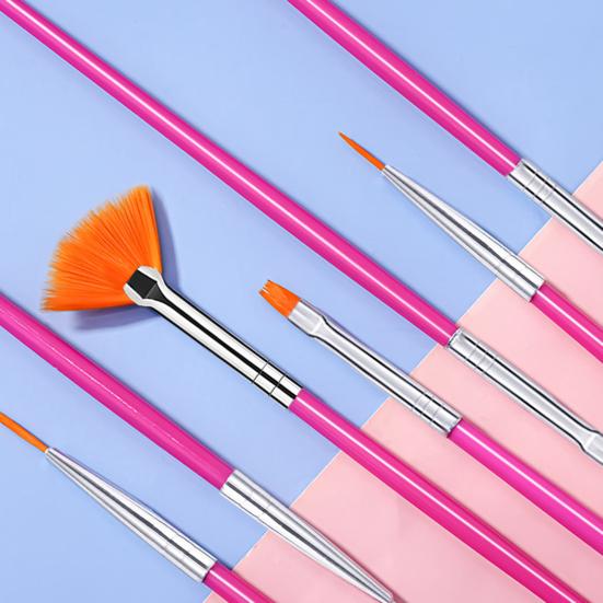Yousheng 15Pcs Nail Art Brush Kit Soft Bristles Fine Nib Non-shedding DIY Gradient Blooming Effect Nail UV Gel Liner Brush Drawing Pen Nail Salon