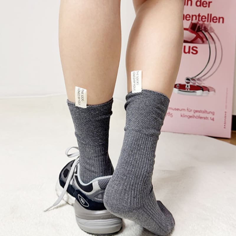 ANGEL SOCKS 1316 Heart Tab Socks Loose Fit Back Tab White Fashion Brand Daily School Uniform Student Women's Socks