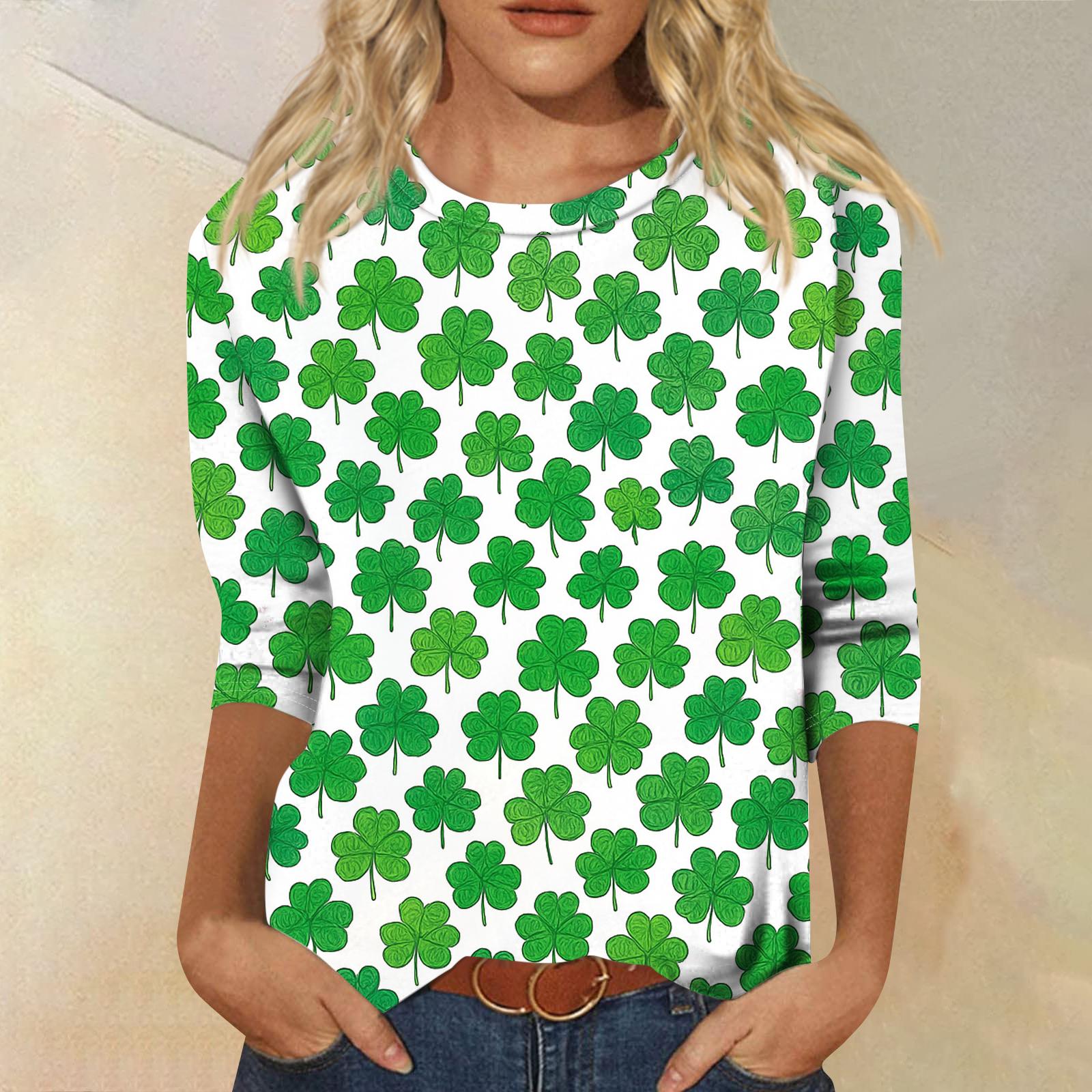 

Женский модный повседневный топ с рукавом три четверти и принтом, с круглым вырезом L