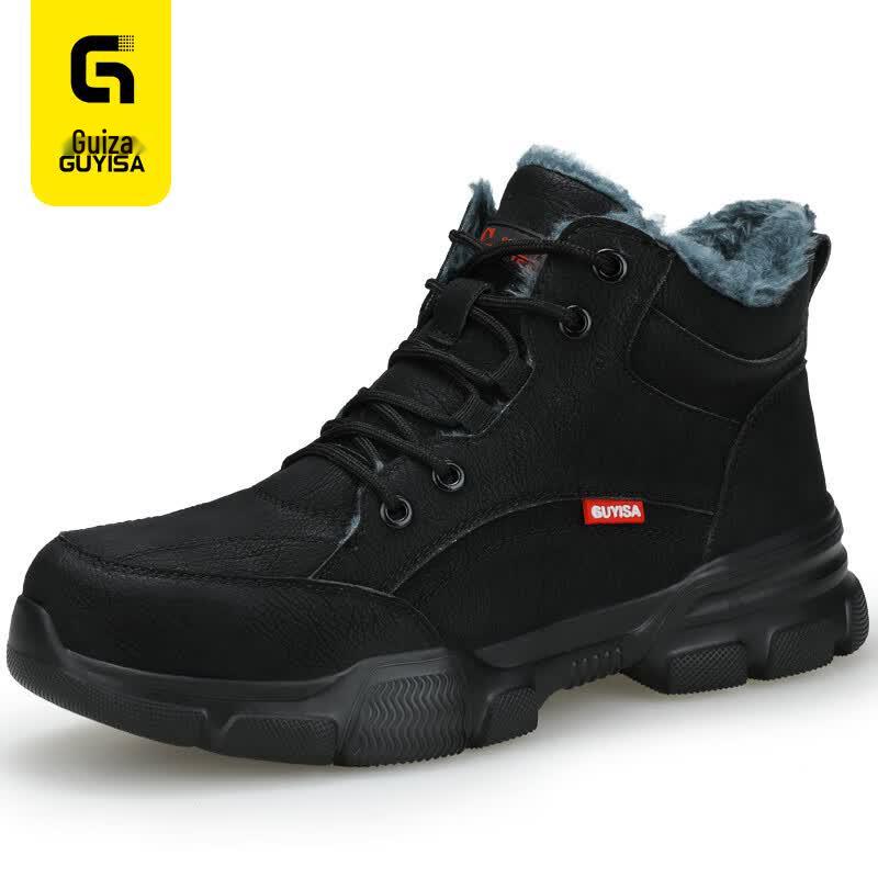Gu Yisa Men s Winter High-Top Lined Steel Toe Safety Boots 43