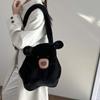 Soft Cute Capybara Bag Adorable Polyester Furry Bear Handbag Solid Color Lightweight Cartoon Shoulder Pouch Students