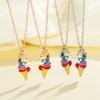 2Pcs/Set Cute BFF Charms Unicorn Ice Cream Pendant Necklace Best Friends Chain Long Distance Relationship Jewelry