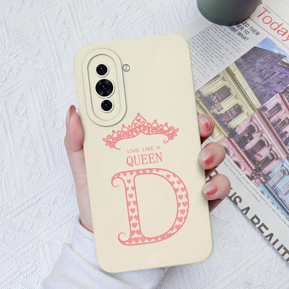 Case For Huawei Nova 7 8 9 10 Pro SE 11 Pro 5T 4E 7i 8i Soft Liquid Silicone Matte Shockproof Protective Cover Luxury Crown Letters For Huawei Bumper