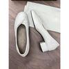 Elegant Bowknot Ballerina High Heels Women's Flat Round Toe Comfort Slip-On Ladies Loafers Leather Single Shoes