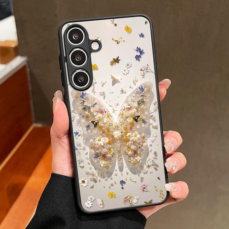 Butterfly Flowers Pattern Magnetic Phone Case For Samsung Galaxy S26 S25 S24 S23 S22 Ultra Plus S25 S24 S23 FE TPU PC Back Cover