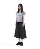 SLOW RECORD HOUSE Carpenter Bermuda Stripe Wide Denim Pants_Black