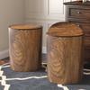 Wood Grain Retro Trash Can Swing Lid Trash Can for Kitchen Living Room Garbage Bin Office Toilet Paper Basket Bathroom