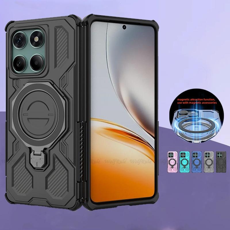 For Moto Edge 60 Fusion Case Cover Motorola Moto Edge 60 Fusion Capas Shockproof Bumper Attraction Adsorption Ring Holder Fundas