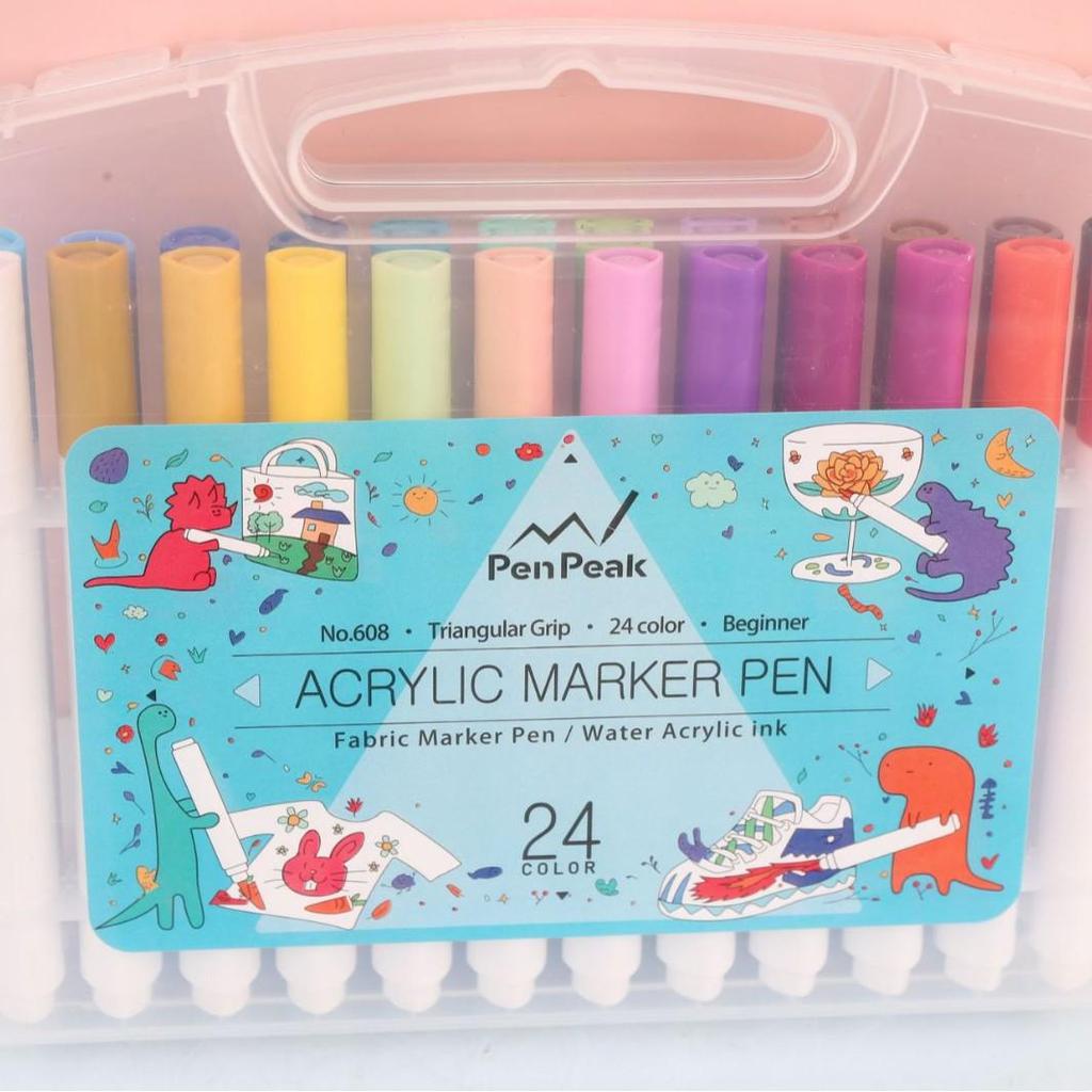 Acrylic Marker Pens with Glass Nib - 12/24/36/48 Colors, Water-Based for Creative DIY Graffiti Painting