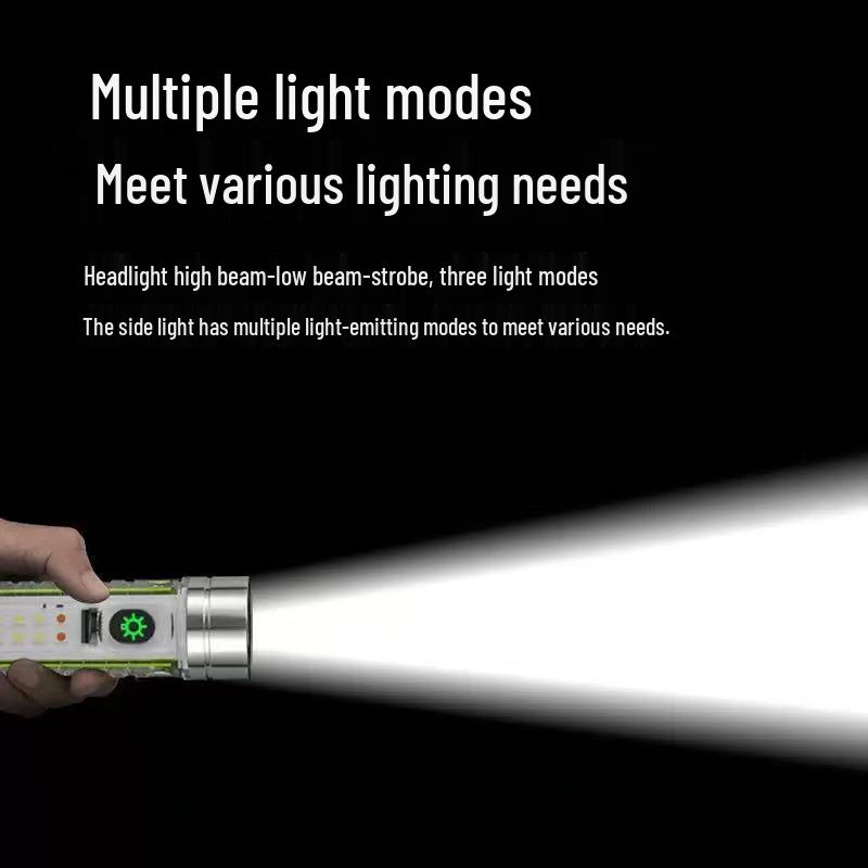 Portable Mini High-Power LED Flashlight with Type-C Charging and Long-Range Zoom for Outdoor Emergencies