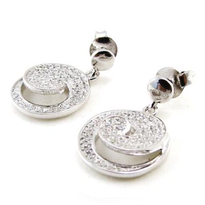 [J0353] - White 'Goddess' Silver Earrings