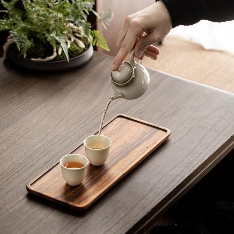 Minimalist Walnut Wood Oval Serving Tray