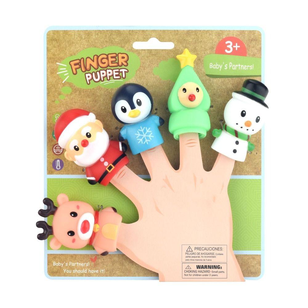 Safety Mini Animal Hand Puppet Colorful Dinosaur Finger Puppet Doll Finger Puppet Toy Set  Gifts